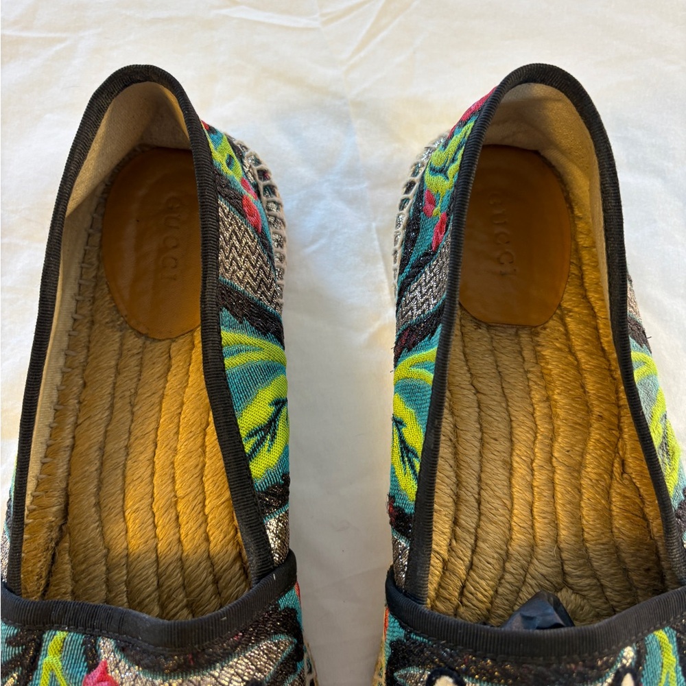 Authentic Gucci Rose Baby Blind for Love Tapestry Espadrille Flats - Picture 4 of 11